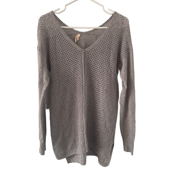 Rebecca Taylor Wool Cashmere V Neck Open Knit Long Sleeve Sweater Small - Picture 1 of 6